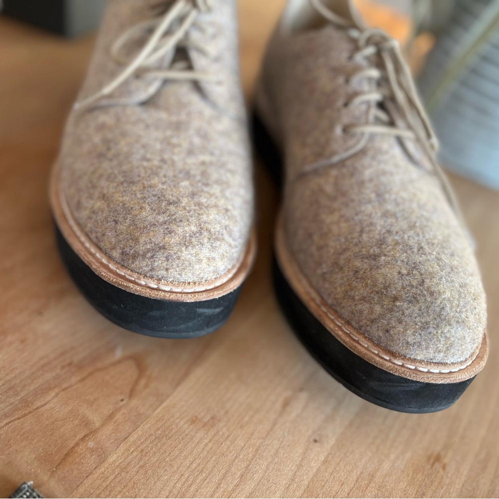 Eileen Fisher NIMS Felt Oatmeal Oxfords W11 • LIKE NIB • new dust bag included - Picture 12 of 17